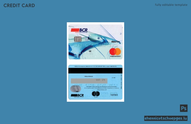 Costa Rica – Beispielvorschau der Mastercard Debitkarte Version 2 der Bank von Costa Rica